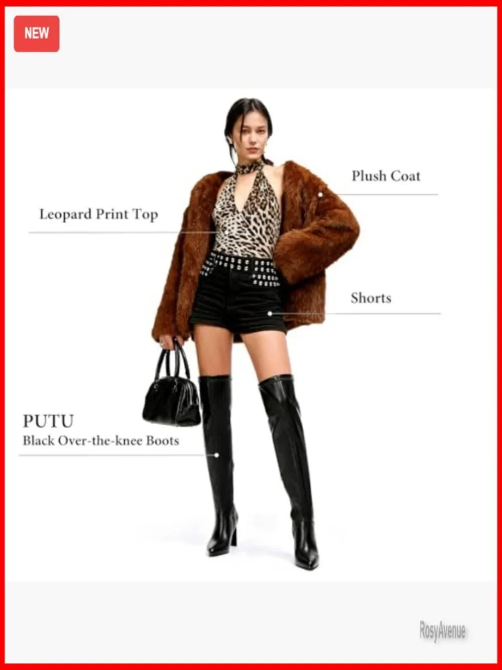 Pointed Toe Over The Knee Boots Chunky Heel Stretch Fabric Zipper